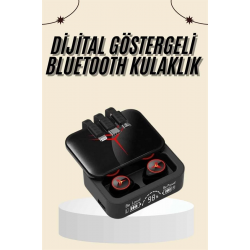 Mey İthalat® Kablosuz Şarj Göstergeli Powerbank Özellikli Bluetooth Kulaklık Çağrı Cevaplayabilen