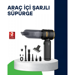 Mey İthalat® Kablosuz Şarjlı Araç İçi ve Küçük Alanlar İçin Güçlü Vakumlu Süpürge