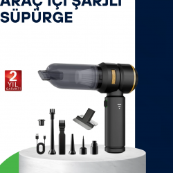 Mey İthalat® Kablosuz Şarjlı Araç İçi ve Küçük Alanlar İçin Güçlü Vakumlu Süpürge