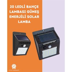 Mey İthalat® Kablosuz Solar LED Lamba | Bahçe, Veranda, Merdiven Işığı, Otomatik Aç-Kapa Sensörlü
