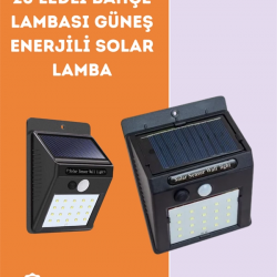 Mey İthalat® Kablosuz Solar LED Lamba | Bahçe, Veranda, Merdiven Işığı, Otomatik Aç-Kapa Sensörlü