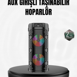 Mey İthalat® Kablosuz Stereo Hoparlör USB + SD Kart + AUX Destekli Bluetooth 5.0