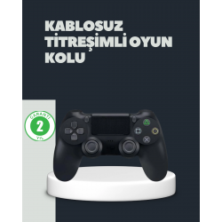 Mey İthalat® Kablosuz Titreşimli Oyun Kolu – PS4 Uyumlu Ergonomik Tasarım ve Uzun Pil Ömrü
