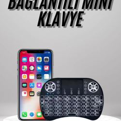 Mey İthalat® Kablosuz Türkçe Q Klavye RGB Işıklı Televizyon Ps3 Dokunmatik Mouse