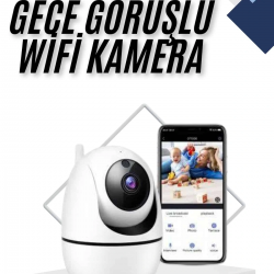 Mey İthalat® Kablosuz Wifi Destekli Akıllı Güvenlik Kamerası Hareket Sensörlü