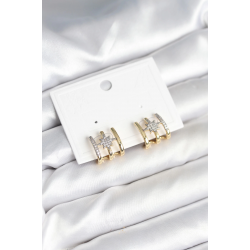 Mey İthalat® Kaburga Model Kutup Yıldızı Detaylı Gold Renk Kadın Küpe