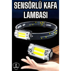 Mey İthalat® Kafa Lambası El Fenerli Kamp Lambası USB Şarjlı Esnek Lamba