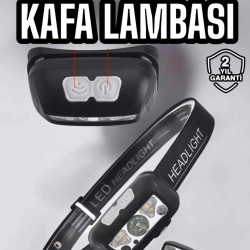 Mey İthalat® Kafa Lambası Kamp Lambası Sensörlü Şarjlı Ayarlanabilir