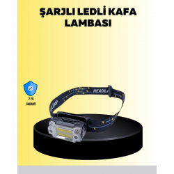 Mey İthalat® Kafa Lambası Led Fener Pratik Taşınabilir Ayarlanabilir USB Şarjlı