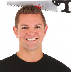 Mey İthalat® Kafaya Saplanmış Halloween Kanlı Testere Şaka Tacı