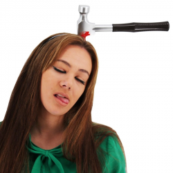 Mey İthalat® Kafaya Saplanmış Kahverengi Saplı Çekiç Şaka Tacı