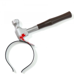 Mey İthalat® Kafaya Saplanmış Kahverengi Saplı Çekiç Şaka Tacı