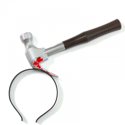 Mey İthalat® Kafaya Saplanmış Kahverengi Saplı Çekiç Şaka Tacı