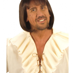 Mey İthalat® Kahve Renk Erkekler İçin Kısa Ortaçağ Peruğu