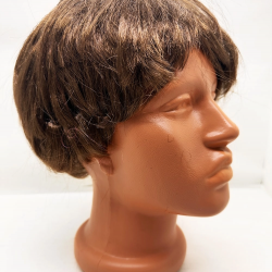 Mey İthalat® Kahve Renk Kısa Kesim İçi Astarlı Erkek Peruğu