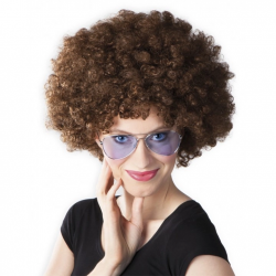 Mey İthalat® Kahve Renk Kıvırcık Afro Bonus Peruk