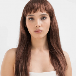 Mey İthalat® Kahve Renk Uzun Düz Parti Peruğu - Uzun Kahverengi Peruk