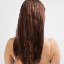 Mey İthalat® Kahve Renk Uzun Düz Parti Peruğu - Uzun Kahverengi Peruk