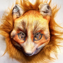 Mey İthalat® Kahverengi Peluş Saçlı Tilki Maskesi Mega Peluş 29 No