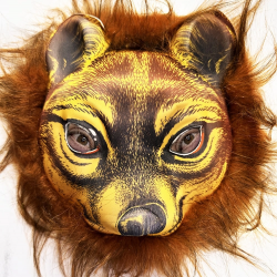 Mey İthalat® Kahverengi Saçlı Kaplan Aslan Leopar Maskesi Mega Peluş 32 No