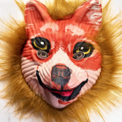 Mey İthalat® Kahverengi Saçlı Peluş Tilki Maskesi Mega Peluş 24 No