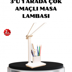 Mey İthalat® Kalemlik ve Telefon Standlı Masa Lambası – Kısılabilir LED Işık, Göz Dostu Tasarım