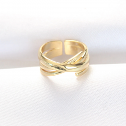 Mey İthalat® Kalın Gold Renk Ayarlanabilir Yüzük