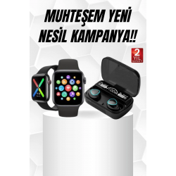 Mey İthalat® Kaliteli Akıllı Saat ve Kaliteli Bluetooth Kulaklık ANC Özelliği Uzun Pil Ömrü
