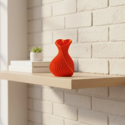 Mey İthalat® Kalpli Turuncu Dekoratif Vazo 11 cm Modern Şık Masaüstü Aksesuar