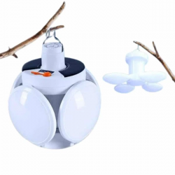 Mey İthalat® Kamp Lambası Güneş Enerjili Solar 5 Kanatlı Katlanır Lamba Karavan