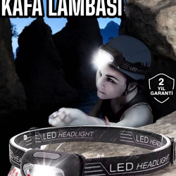 Mey İthalat® Kamp Lambası Led Işık Kafa Lambası Balıkçı Lambası Ayarlanabilir