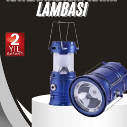 Mey İthalat® Kamp Lambası Solar Şarjlı Kızaklı Kamp Feneri Led Lamba Işıldak