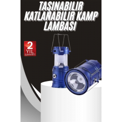 Mey İthalat® Kamp Lambası Solar Şarjlı Kızaklı Kamp Feneri Led Lamba Işıldak