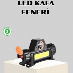 Mey İthalat® Kamp ve Doğa İçin Şarjlı LED Baş Feneri – Mıknatıslı, Su Geçirmez