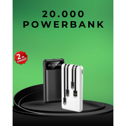 Mey İthalat® Kamp ve Seyahat İçin 20.000mAh LED Işıklı Hızlı Şarj Powerbank