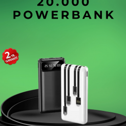 Mey İthalat® Kamp ve Seyahat İçin 20.000mAh LED Işıklı Hızlı Şarj Powerbank