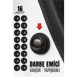 Mey İthalat® Kapı Bagaj Kaput Ses Darbe Emici Kauçuk Conta 16 ADET