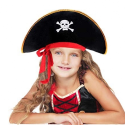 Mey İthalat® Kaptan Jack Kadife Çocuk Boy Korsan Şapkası