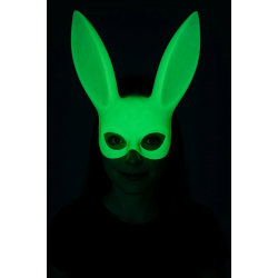 Mey İthalat® Karanlıkta Parlayan Fosforlu Tavşan Maskesi – Glow Bunny Masquerade Maske (32x22 cm)
