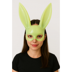 Mey İthalat® Karanlıkta Parlayan Fosforlu Tavşan Maskesi – Glow Bunny Masquerade Maske (32x22 cm)