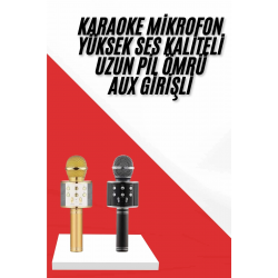 Mey İthalat® Karaoke Mikrofon Dahili Hoparlörlü Sd-usb-aux Girişli Bluetooth Hoparlör