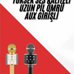 Mey İthalat® Karaoke Mikrofon Dahili Hoparlörlü Sd-usb-aux Girişli Bluetooth Hoparlör