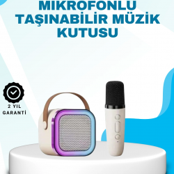 Mey İthalat® Karaoke Mikrofon Hoparlör Seti Bluetooth Kablosuz Taşınabilir