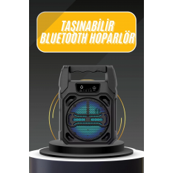 Mey İthalat® Karaoke Mikrofonlu Fm Radyolu Bluetooth Hoparlör Yüksek Ses Kaliteli