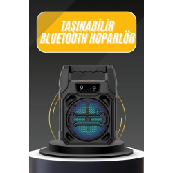 Mey İthalat® Karaoke Mikrofonlu Fm Radyolu Bluetooth Hoparlör Yüksek Ses Kaliteli
