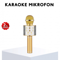 Mey İthalat® Karaoke Mikrofonu Bluetooth USB AUX Girişli Yankı Efektli
