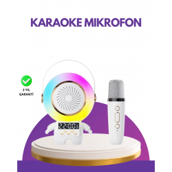 Mey İthalat® Karaoke Özellikli Astronot Bluetooth Hoparlör Kablosuz Mikrofonlu