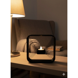 Mey İthalat® Kare Askılı Mumluk Duvara Asılan Şık Dekoratif Mumluk 16×16 cm