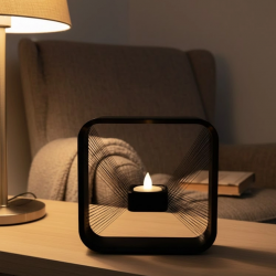 Mey İthalat® Kare Askılı Mumluk Duvara Asılan Şık Dekoratif Mumluk 16×16 cm