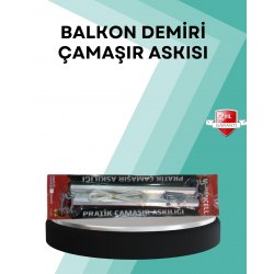 Mey İthalat® Kare Küpeşte Uyumlu Balkon Çamaşır Askısı 25x60 cm Beyaz Pratik